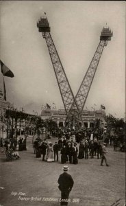 LONDON ENGLAND Flip-Flap Franco-British Exhibition REAL PHOTO c1910 PC