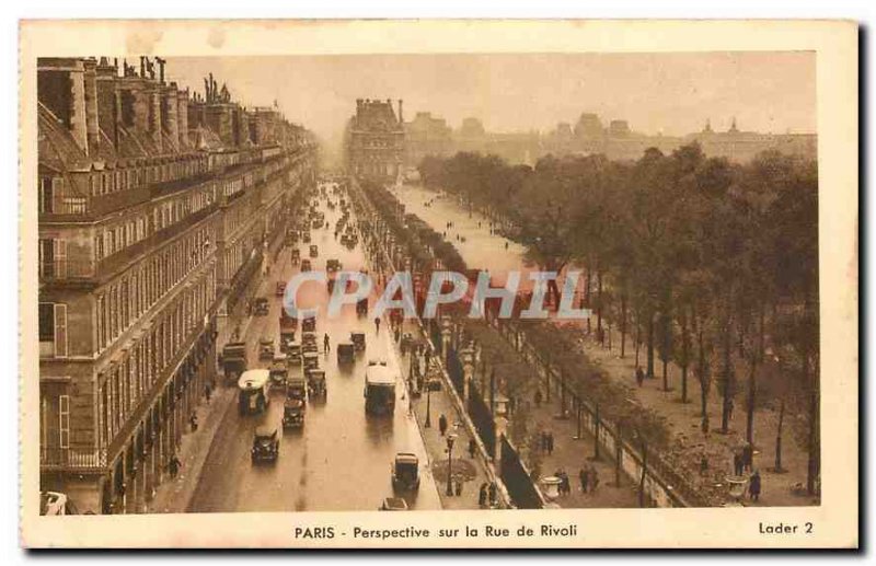 Old Postcard Paris Perspective on the Rue de Rivoli