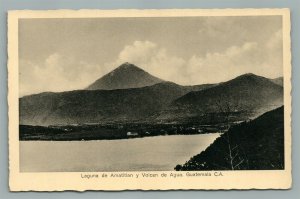 GUATEMALA LAGUNA DE AMATITLAN Y VOLCAN DE AGUA VINTAGE POSTCARD