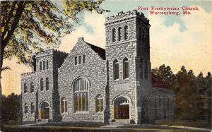 C19/ Warrensburg Missouri Mo Postcard c1910 First Presbyterian Church Building