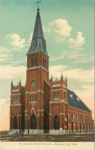 c1907 Chromograph Postcard; St. Joseph's Catholic Church Oklahoma City OK