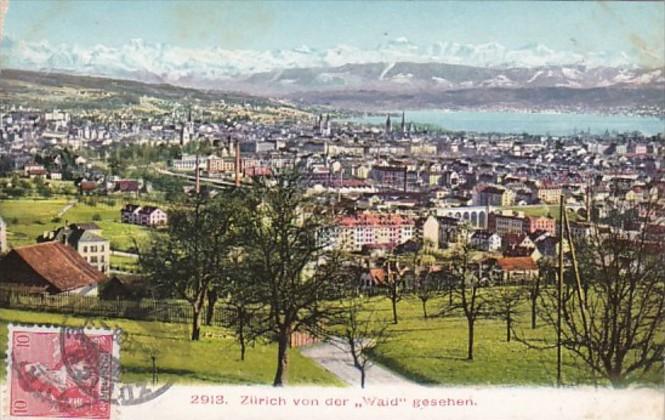 Switzerland Zurich von der Waide gesehen1908