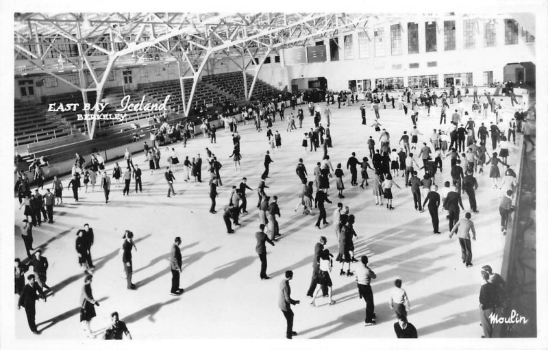 RPPC EAST BAY ICELAND Berkeley, CA Ice Skating Rink c1940s Vintage Postcard