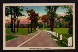 CT Greetings from MYSTIC CONN CONNECTICUT Postcard PC
