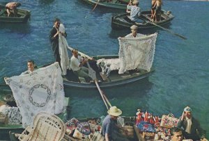 Madeira Jewellery Dealers on Boats Funchal Bay Spain Postcard