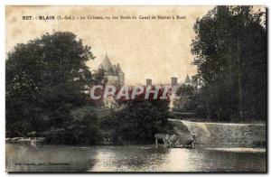 Old Postcard The castle Blain saw the edges of the canal from Nantes to Brest...