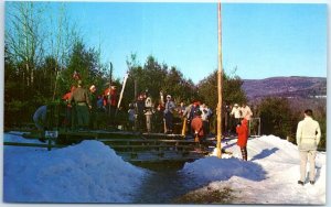 Postcard - Skiers and tobogan riders, Eastover, Inc. - Lenox, Massachusetts