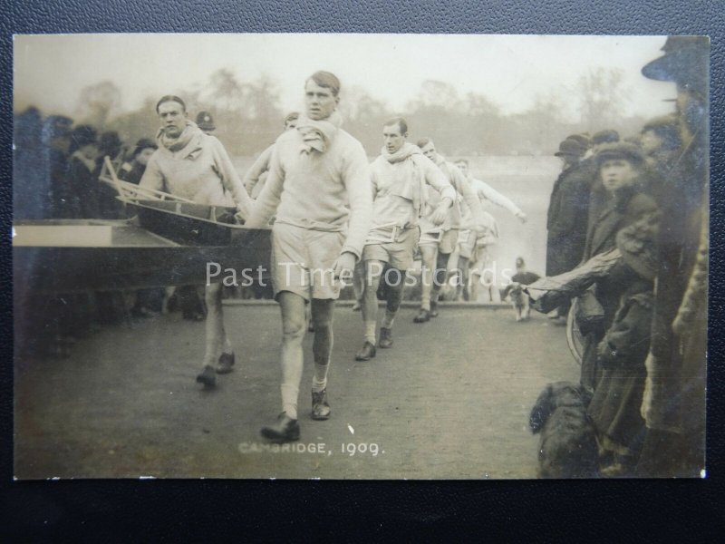 66th Oxford Cambridge Boat Race 3rd April 1909 Cambridge Losing Team RP Postcard