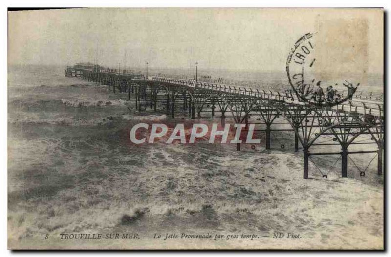 Old Postcard Trouville Sur Mer La Jette Promenade For Big Time