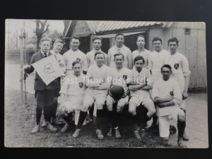 Kent BOYS FOOTBALL TEAM - 'K' College / School Badge c1938 Old RP Postcard