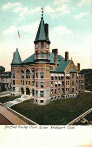 Vintage Postcard 1900's Fairfield County Court House Bridgeport Connecticut CT