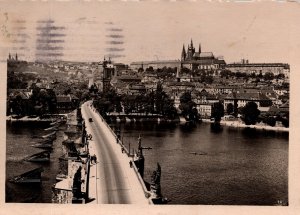 Czech Republic Praha Karluv Most a Hradcany Prague Vintage RPPC BS20