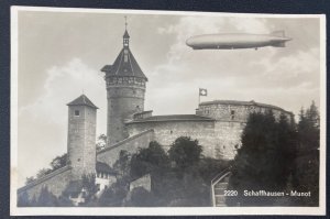 Mint Real Picture Postcard Graf Zeppelin LZ 127  Over Munot Switzerland