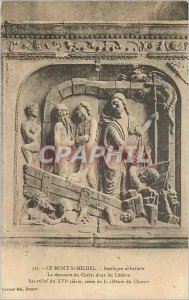 Old Postcard Mont St Michel Abbey Basilica Descent of Christ into Limbo