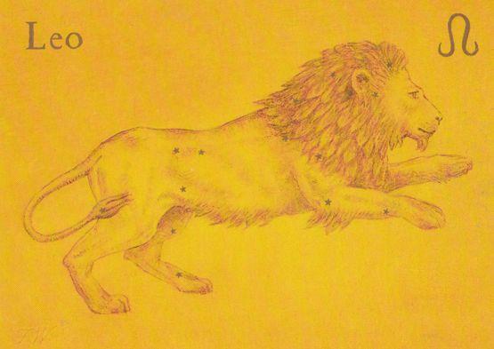 Leo Lion Zodiac by Queen Elizabeth II Military Guards Famous Painter Postcard