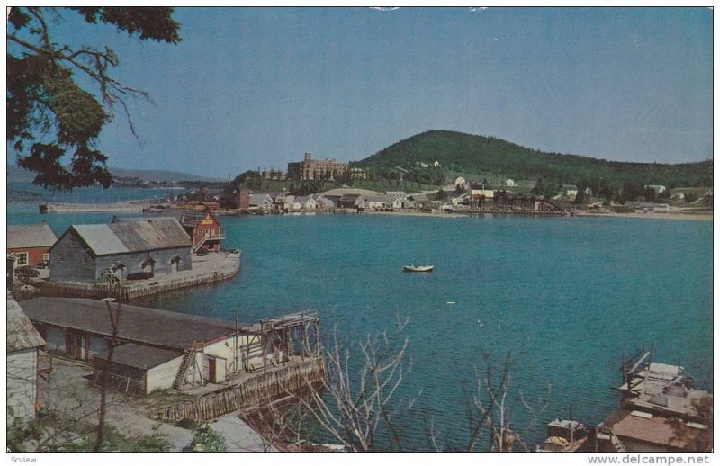 View of Gaspe Harbour,  showing Hotel Dieu Hospital,  Gaspe,  Quebec,   Canad...