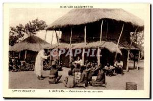 Belgian Congo -Carte Postale Ancienne Kiniama - Catechism before the Salesian...