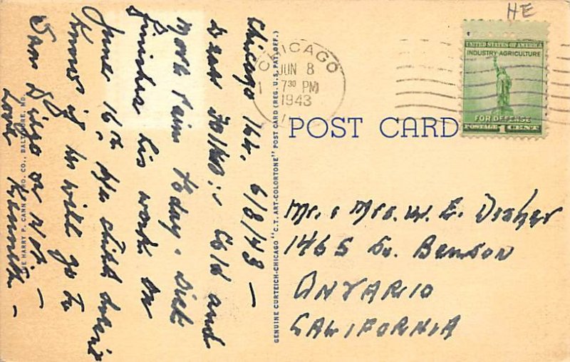 Base Hospital, U.S. Marine Base, Quantico, VA, USA 1943 light postal marking ...