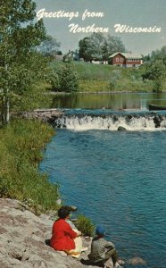 Vintage Postcard Lakes Rivers & Streams Greetings From Northern Wisconsin WI