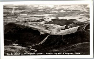 RPPC Lewiston From Spiral Summit, North South Highway ID Vintage Postcard C41
