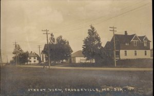 Crouseville Washburn Maine ME Street View c1910 Real Photo Postcard