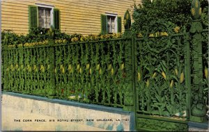 USA The Corn Fence 915 Royal Street New Orleans Louisiana Linen Postcard 09.72