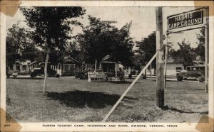 Vernon Texas TX Harris Tourist Camp 1930s Postcard