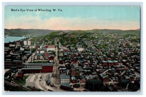 c1910 Bird's Eye View of Wheeling West Virginia WV Antique Postcard
