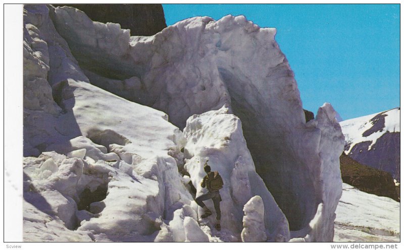 CANADIAN ROCKIES, Canada, 1940-1960s; Columbia Icefield, Towering Seracs, Or ...