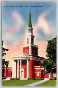 Houston Texas~Fourth Church Of Christ Scientist Exterior~Vintage Linen Postcard