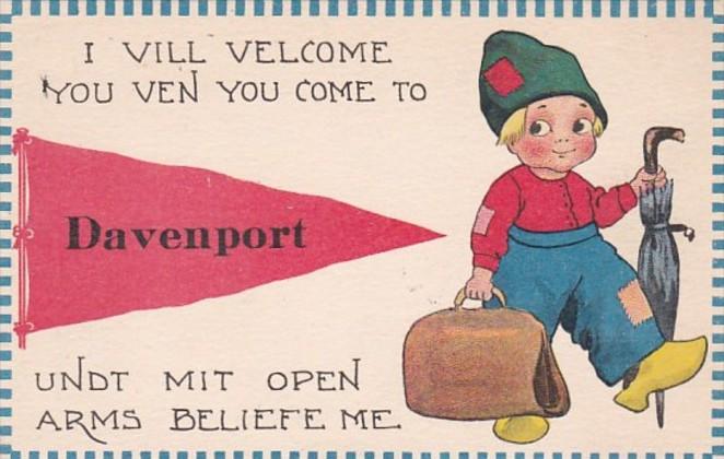 Iowa Davenport I Vill Velcome You Ven You Come Pennant Series