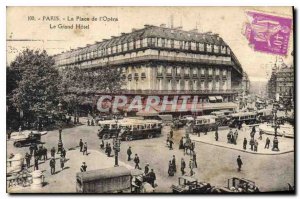 Old Postcard Paris Place de l'Opera Grand Hotel