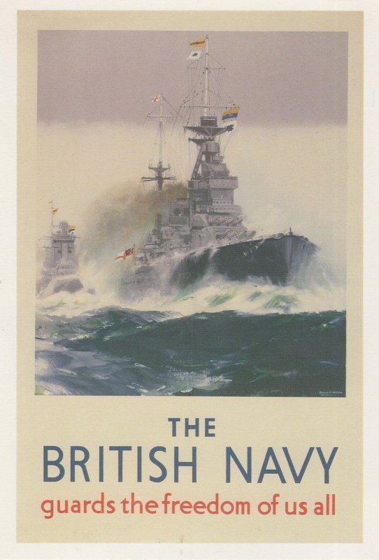 The British Navy Guards the Freedom of Us All WW2 Postcard