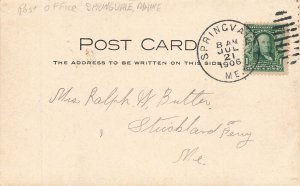 Springvale ME Main Street Post Office Store Fronts, Real Photo Postcard 