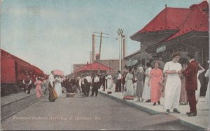 Postcard Railroad Pleasures Seekers Arriving at Hershey PA