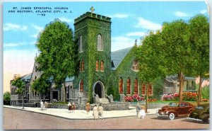 Postcard - St. James Episcopal Church and Rectory - Atlantic City, New Jersey