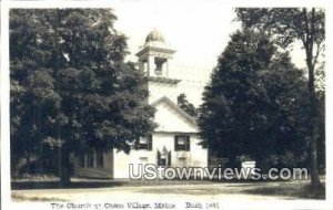 Real Photo Church, Built 1841 in Casco Village, Maine