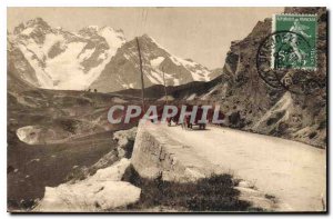 Old Postcard The Dauphine Route du Lautaret Glacier Man