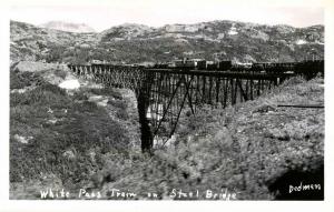 Canada - Yukon. White Pass Train on Steel Bridge.    *RPPC