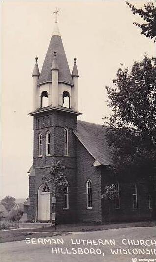 Wisconsin Hillsboro German Lutheran Church Real Photo