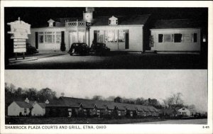 Etna Ohio OH Shamrock Plaza Courts and Grill Motel Vintage Postcard
