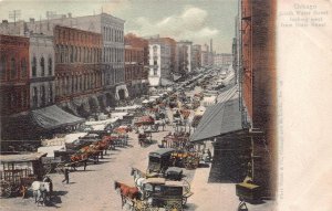 SOUTH WATER STREET WEST FROM STATE CHICAGO ILLINOIS TO ENGLAND POSTCARD 1904