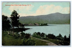 c1910 River Scene Sabbath Day Point Lake George NY V & Sons Postcard