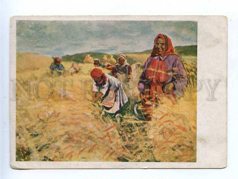 204858 RUSSIA Rodionov Harvest Tatars AKHR #578 postcard