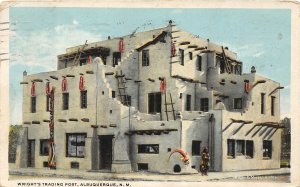 H17/ Albuquerque New Mexico Postcard 1921 Wright's Trading Post Indians