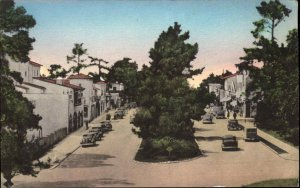 Carmel by Sea California CA Ocean Ave Hand Colored Postcard
