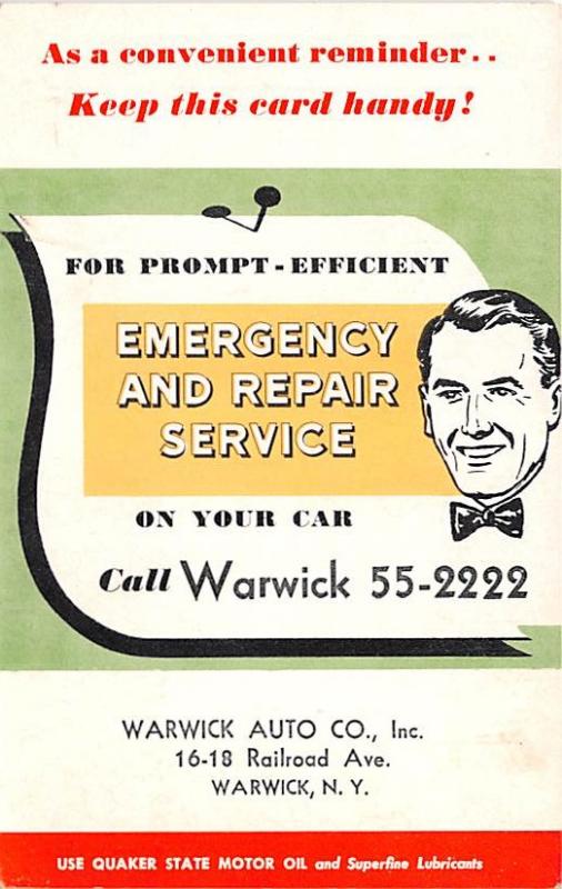 Warwick Auto Co Advertising Unused 