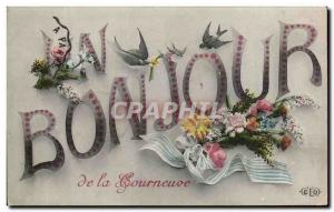 Old Postcard Hello La Courneuve