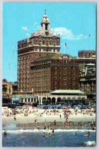 1961 Indoor Outdoor Swimming Pool Shelburne Atlantic City New Jersey NJ Postcard