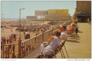 New Jersey Atlantic City Boardwalk and Beach From Sun Deck Of The Marlborough...